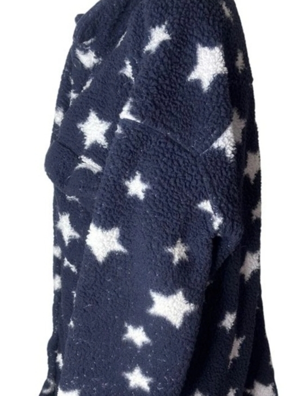 Plush Navy Star Sherpa Cardigan - Picture 5 of 10